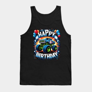 Birthday Boy 6 Years - Ultimate Monster Truck Party (possibility of personalization with name) Tank Top